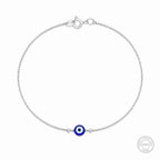 Silver Minimal Evil Eye Bracelet for Women