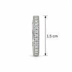 Marvel Silver Radiant Arc Stone Silver Hoop Earrings with Sparkling Stone Design for Women