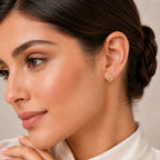9K Gold Leaf Crystal Earrings for Girls
