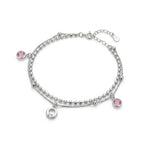 Silver Emerald Charm Anklet