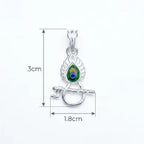 Marvel Silver Krishna Bansuri Mor Pankh silver pendant with colourful peacock feather design, chain not included