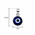 Silver Evil Eye Nazar Pendant in Blue Round Design – Pendant Only – Marvel Silver