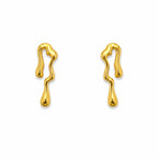 Marvel Silver 9K Gold abstract drop stud earrings for girls featuring a modern freeform minimalist design for everyday and party wear.