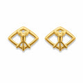 Marvel Silver 9K Gold angel geometric stud earrings for girls featuring an elegant angel motif inside a modern geometric frame.