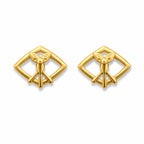Marvel Silver 9K Gold angel geometric stud earrings for girls featuring an elegant angel motif inside a modern geometric frame.