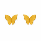 Marvel Silver 9K Gold butterfly stud earrings for girls featuring a sleek minimalist butterfly design for everyday and festive wear.
