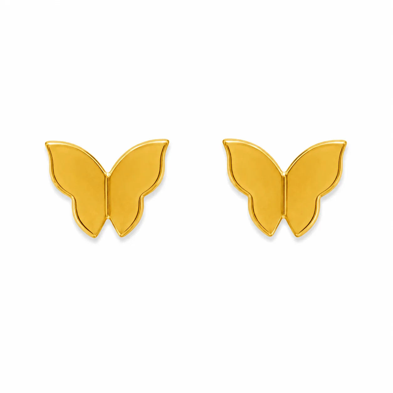 Marvel Silver 9K Gold butterfly stud earrings for girls featuring a sleek minimalist butterfly design for everyday and festive wear.