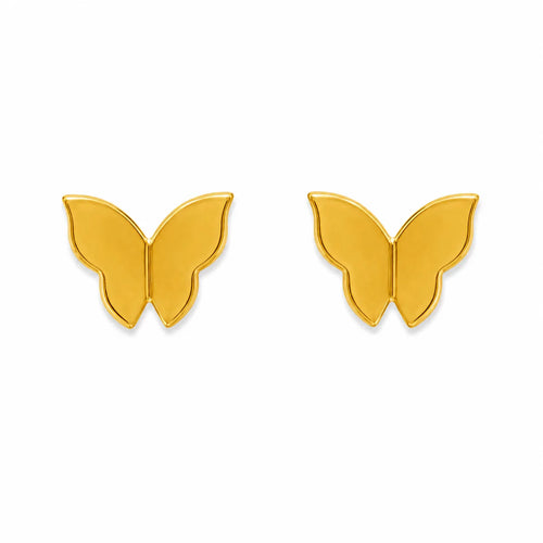 Marvel Silver 9K Gold butterfly stud earrings for girls featuring a sleek minimalist butterfly design for everyday and festive wear.