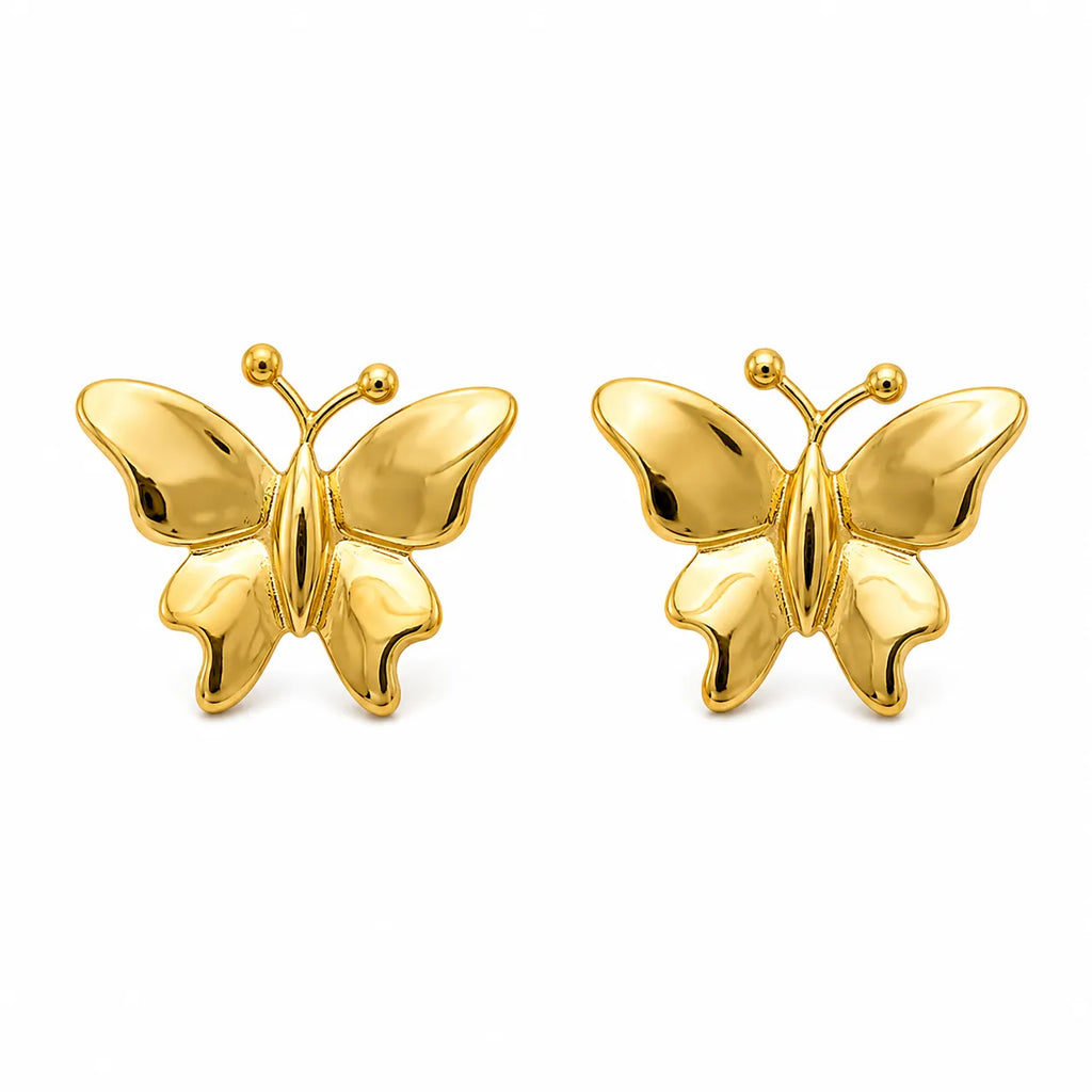 Marvel Silver 9K Gold butterfly stud earrings for women and girls featuring an elegant butterfly-inspired design.