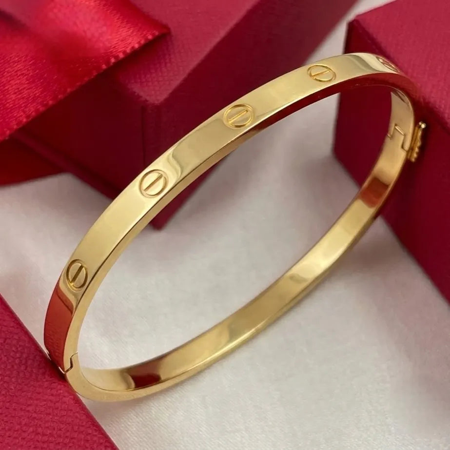 Marvel Silver 9K Gold Classic Screw Motif Kada for Girls