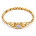 Marvel Silver 9K Gold Clover Charm Beaded Kada for Girls