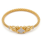 Marvel Silver 9K Gold Clover Charm Beaded Kada for Girls