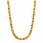9K gold Cuban link chain for men with polished interlocking gold links by Marvel Silver.