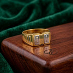 Marvel Silver 9K Gold Double Panel Geometric Ring for Boys and Men