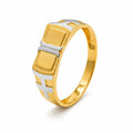 Marvel Silver 9K Gold Dual Square Two-Tone Ring for Boys and Men