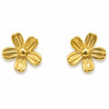 Marvel Silver 9K Gold five-petal flower stud earrings for girls featuring textured petals and a classic floral-inspired design.