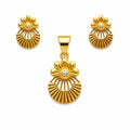 Marvel Silver 9K Gold Floral Necklace Set with Matching Earrings for Women and Girls, Dual-Tone Flower Design, Chain Not Included