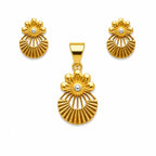 Marvel Silver 9K Gold Floral Necklace Set with Matching Earrings for Women and Girls, Dual-Tone Flower Design, Chain Not Included
