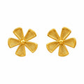 Marvel Silver 9K Gold floral stud earrings for girls featuring an elegant flower-inspired design with fine textured detailing.