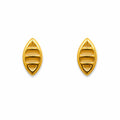 Marvel Silver 9K Gold geometric marquise stud earrings for girls featuring a sleek minimalist designer pattern with a polished gold finish.