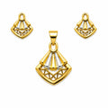 Marvel Silver 9K Gold Geometric Necklace Set with Matching Earrings for Women and Girls, Dual-Tone Pendant Set, Chain Not Included