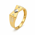 Marvel Silver 9K Gold Geometric Two-Tone Ring for Boys and Men