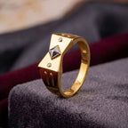 Marvel Silver 9K Gold Geometric Two-Tone Ring for Boys and Men
