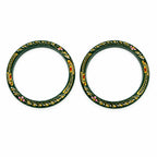 Marvel Silver 9K Gold Green Meenakari Floral Traditional Bangles Pair with Dark Green Enamel, Golden Leaf Motifs and Colourful Floral Detailing