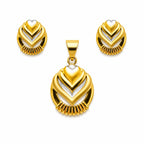 Marvel Silver 9K Gold Heart Necklace Set with Matching Earrings for Women and Girls, Dual-Tone Heart Design, Chain Not Included