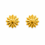 Marvel Silver 9K Gold heart sunburst stud earrings for girls featuring a radiant geometric design for everyday and festive wear.