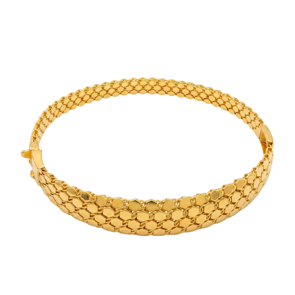 Marvel Silver 9K Gold Honeycomb Mesh Designer Kada for Girls