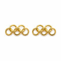 Marvel Silver 9K Gold interlocking circle stud earrings for women and girls featuring a modern geometric linked ring design.
