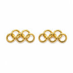 Marvel Silver 9K Gold interlocking circle stud earrings for women and girls featuring a modern geometric linked ring design.