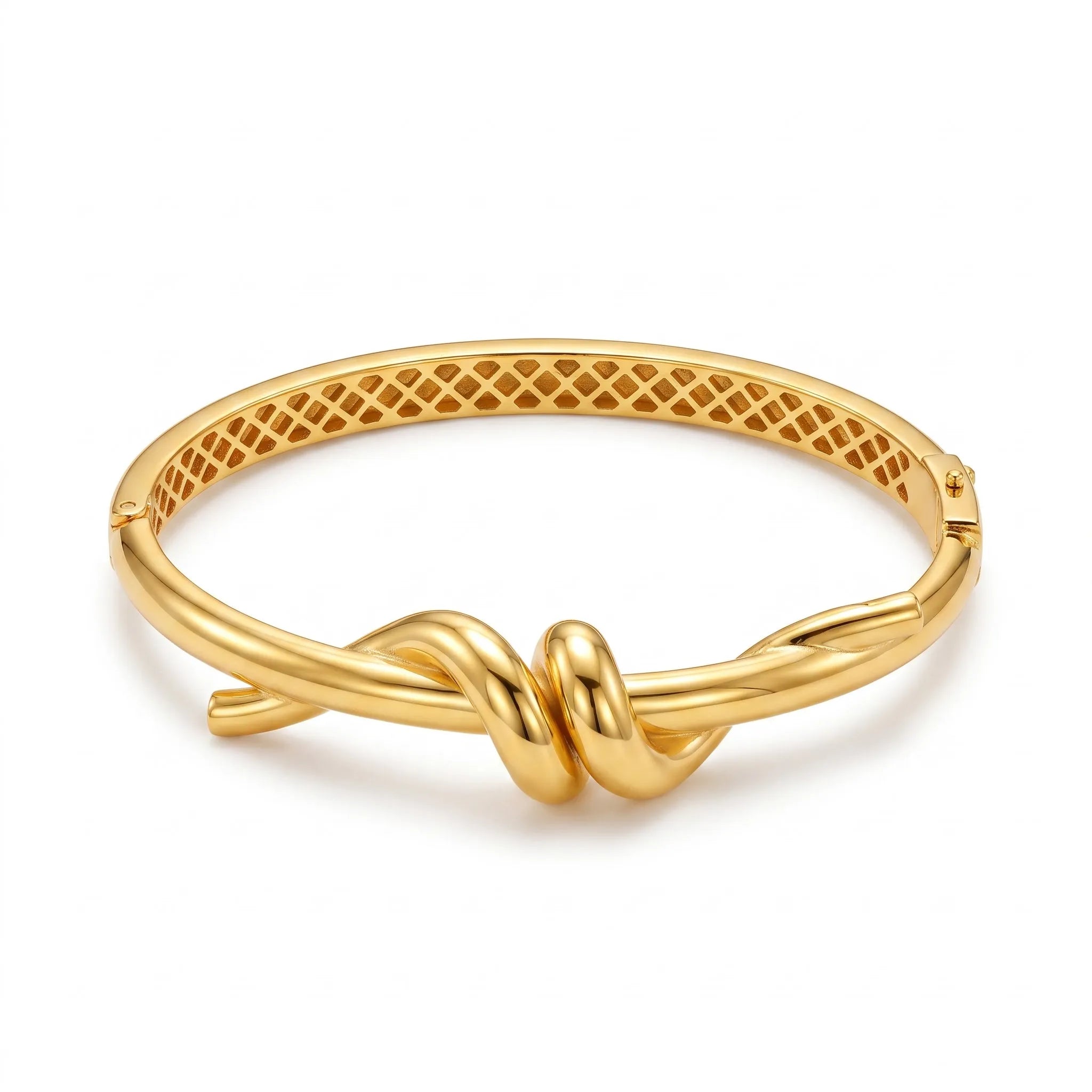 Marvel Silver 9K Gold Knot Design Kada for Girls in Yellow Gold