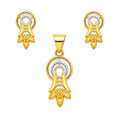 Marvel Silver 9K Gold Leaf Necklace Set with Matching Earrings for Women and Girls, Dual-Tone Leaf Design, Chain Not Included