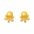 Marvel Silver 9K Gold modern designer stud earrings for girls featuring a smooth round top with elegant abstract curved accents.