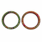Marvel Silver 9K Gold Multicolor Meenakari Traditional Bangles Pair with Red and Green Enamel, Golden Leaf Patterns and Colourful Decorative Detailing