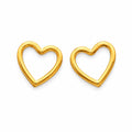 Marvel Silver 9K Gold open heart stud earrings for women and girls featuring a minimalist heart-shaped design.