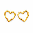 Marvel Silver 9K Gold open heart stud earrings for women and girls featuring a minimalist heart-shaped design.