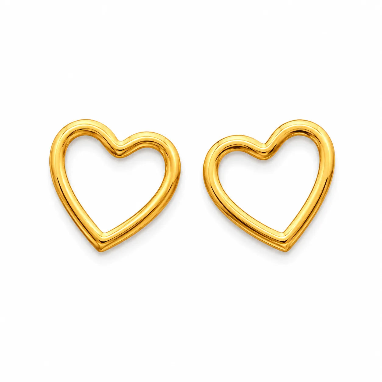Marvel Silver 9K Gold open heart stud earrings for women and girls featuring a minimalist heart-shaped design.