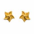Marvel Silver 9K Gold pinwheel stud earrings for girls featuring a polished swirl-inspired geometric design with a premium gold finish.