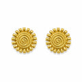 Marvel Silver 9K Gold spiral round stud earrings for girls featuring a radiant circular design for daily and festive wear.