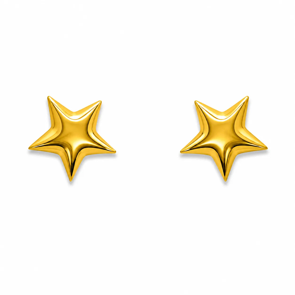 Marvel Silver 9K Gold star stud earrings for girls featuring a polished five-point star design with a premium gold finish.