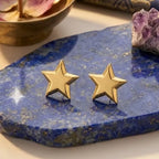 Marvel Silver 9K Gold star stud earrings for girls featuring a polished five-point star design with a premium gold finish.