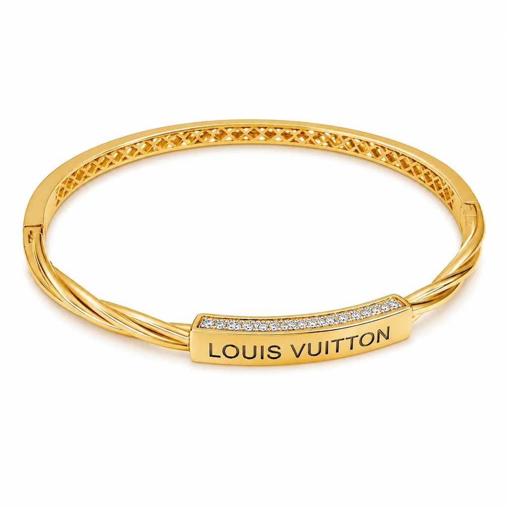 Marvel Silver 9K Gold Stone Bar Twisted Kada for Girls