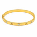 Marvel Silver 9K Gold Stone and Screw Motif Kada for Girls