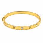 Marvel Silver 9K Gold Stone and Screw Motif Kada for Girls