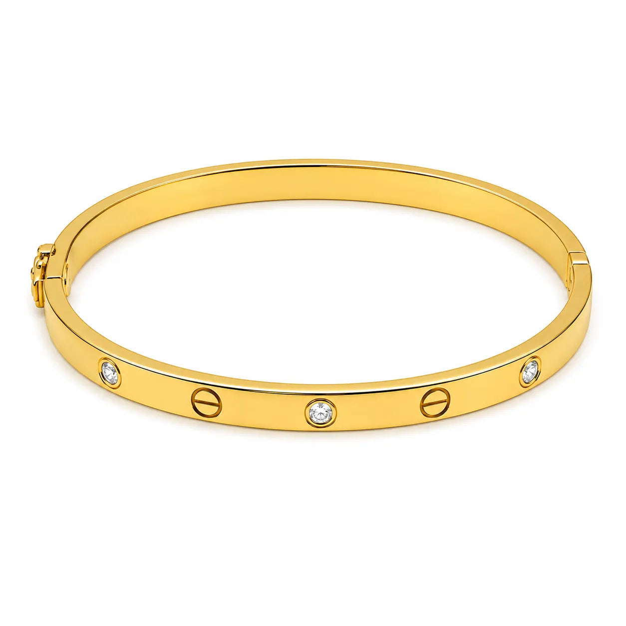 Marvel Silver 9K Gold Stone and Screw Motif Kada for Girls