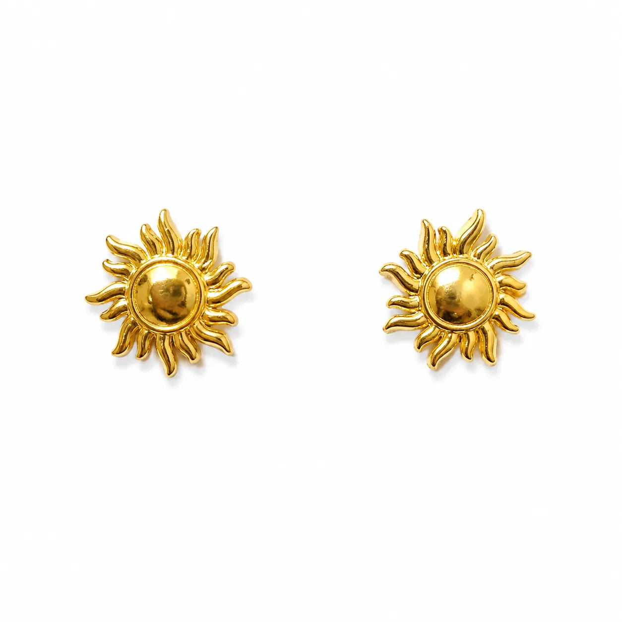 Marvel Silver 9K Gold Sun stud earrings for boys featuring a radiant celestial design with a polished gold finish for everyday and festive wear.