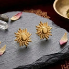 Marvel Silver 9K Gold Sun stud earrings for boys featuring a radiant celestial design with a polished gold finish for everyday and festive wear.